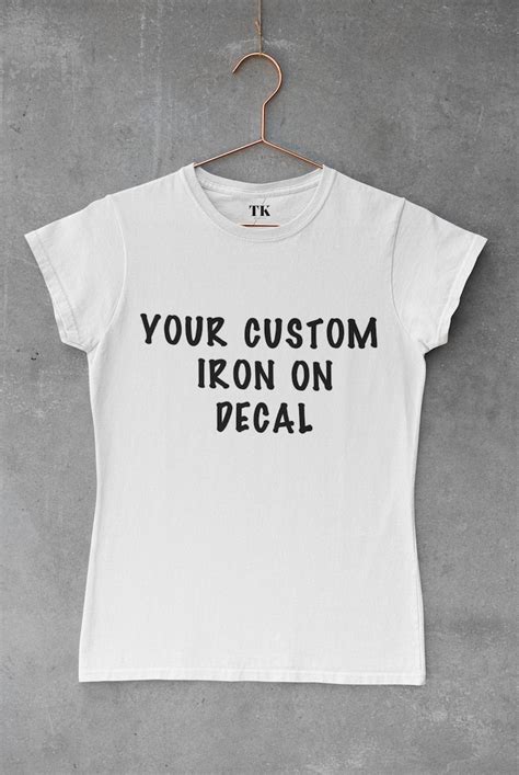 Custom Iron On Vinyl Decal For T Shirts Personalized Heat Etsy