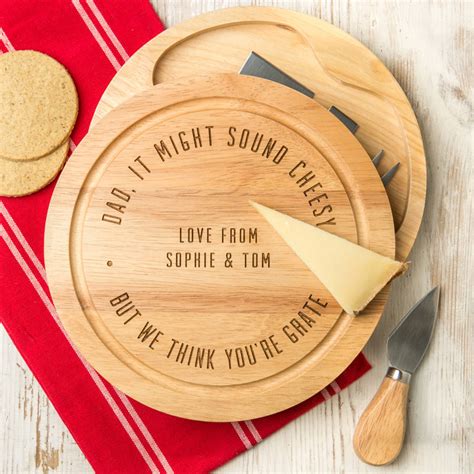 Personalised Engraved Dads Cheese Board Set By Dust And Things