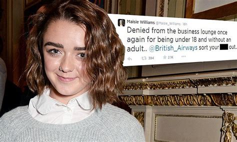 Game Of Thrones Maisie Williams Criticises British Airways For Their