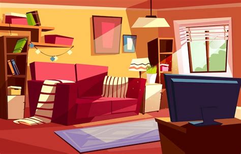 Living Room Illustration Of Modern Or Retro Apartments Interior Free