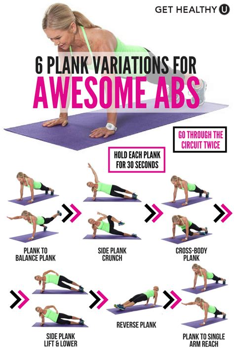 6 Plank Variations For Awesome Abs Plank Workout Ab Workout Machines