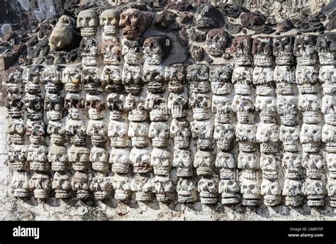 Ancient Aztec Skull Wall Templo Mayor Mexico City Mexico Great Aztec