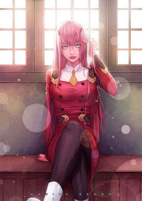 Anime Girl Pink Hair Horns