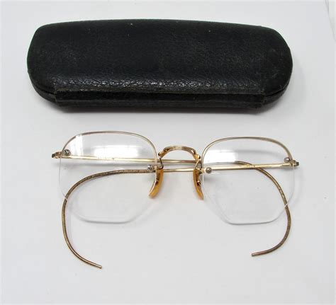 Antique Bausch And Lomb 110 12k Gold Filled Semi Rimless Wire Eye