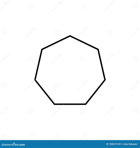 Icono Del Heptágono Figura Geométrica Elemento Para Los Apps Móviles