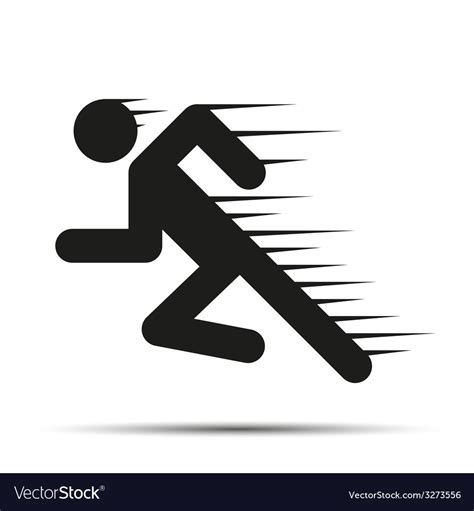 Running People In Motion Simple Symbol Of Run Vector Image