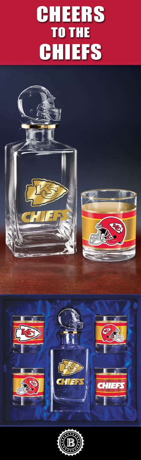 Kansas city chiefs party kit for 18 guests. Kansas City Chiefs Five-Piece Decanter And Glasses Set ...