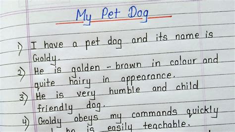 My Pet Dog 10 Lines Essay In English Youtube