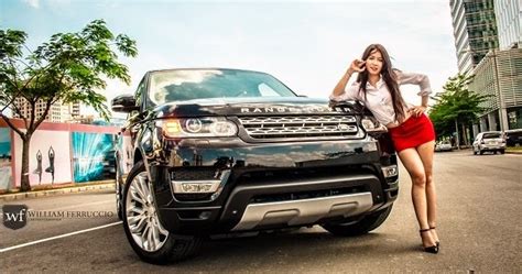 Rebellion Office Girl Poses With Range Rover Sport Carsfresh