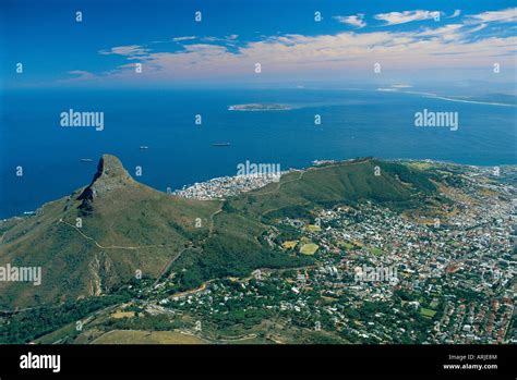 Aerial View Over Lions Head From Table Mountain Cape Town South