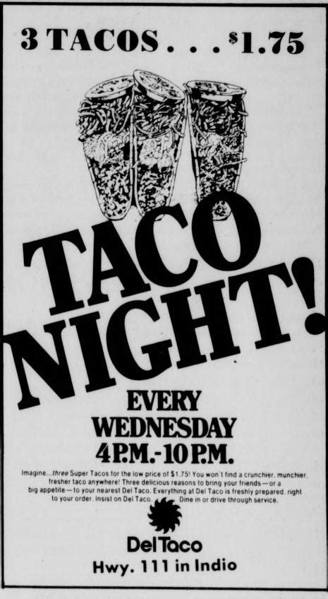 Taco Night At Del Taco April 9 1980 80sfastfood
