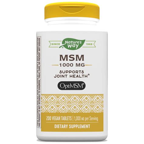 Natures Way Msm 1000 Mg Dietary Supplement Tablets Walgreens