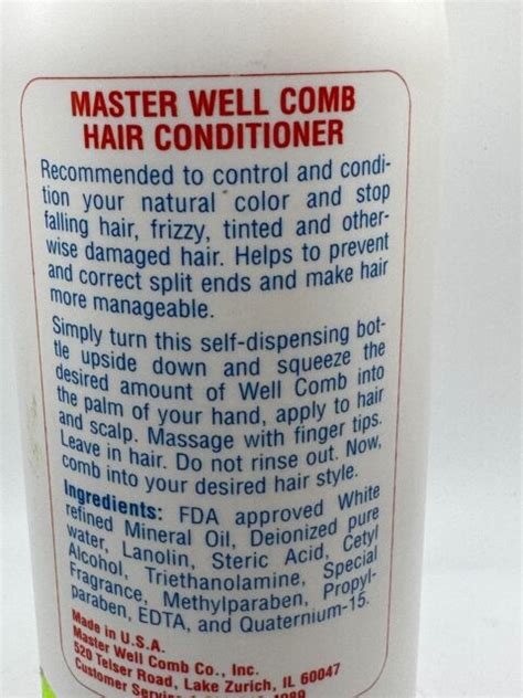 Master Well Comb Hair Dressing With Conditioner 32 Fl Oz For Sale
