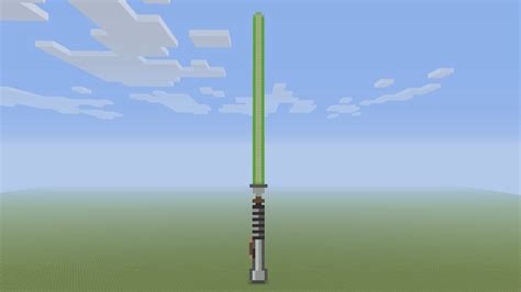 Minecraft Pixel Art Luke Skywalkers Lightsaber From Star Wars Youtube