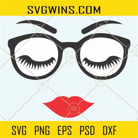 Woman Face With Lipstick And Sunglasses Svg Cute Woman Face Svg Woman
