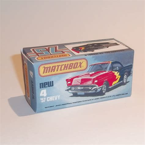 Recovertoy Matchbox Lesney Superfast 4 H2 Chevy 57 Red Flame K Style