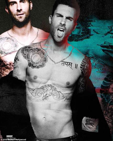 Adam Levine Shows Off His Toned And Inked Body As He Strips Down For Magazine Shoot Daily Mail