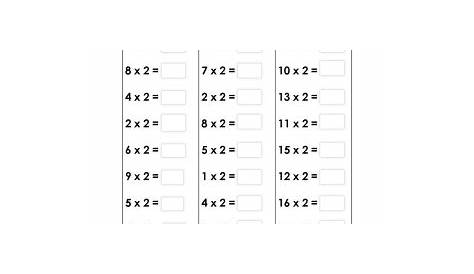 multiplying by 2 worksheets