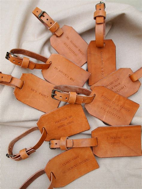 Personalized Engrave Leather Luggage Tag Travel Single Sided