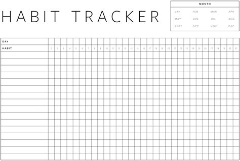 Evermore Paper Co Habit Tracker
