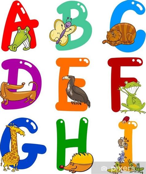 Cartoon Alphabet With Animals Sticker • Pixers® We Live To Change In
