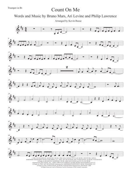 Count On Me Trumpet Free Music Sheet