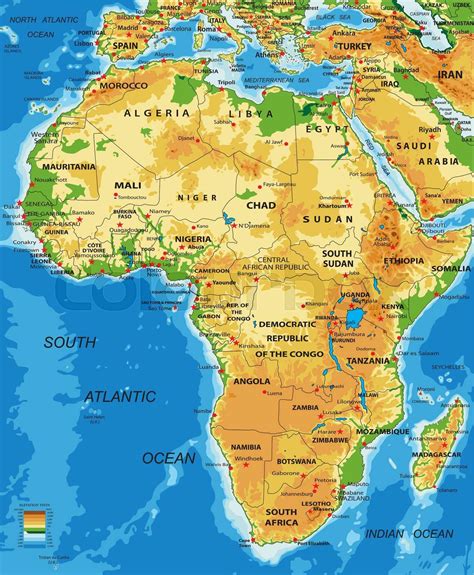 Africa Kort Europa Stock Vektor Colourbox