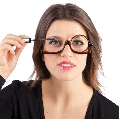 Women Rotatable Magnify Eye Makeup Cosmetic Reading Glasses Flipup