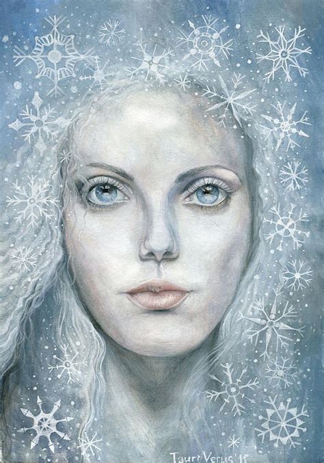 Beautiful Snow Queen Snow Queen Portrait Art Art