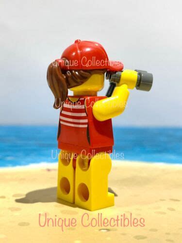 Lego Minifigure Female Lifeguard W Walkie Talkie And Binoculars Bundle