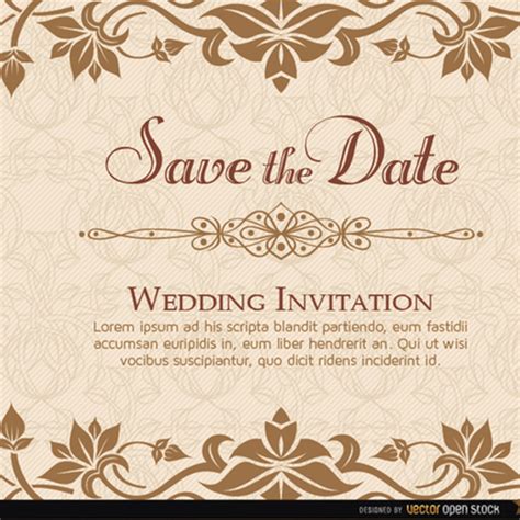 Elegant Floral Wedding Invitation Vector Template Freevectors