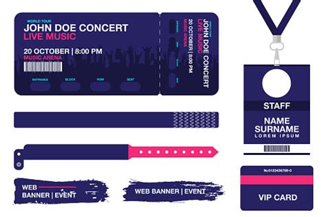 concert ticket bracelets lanyards identification card  access control  event festival