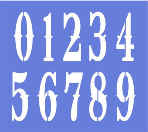 Number Stencil Reusable Stencils Design 002 Numbers 0 9 Etsy