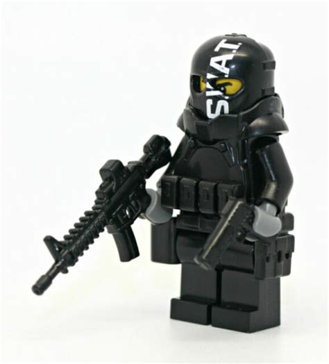 Swat Police Armored Assaulter Officer Minifigure Made With Real Legor