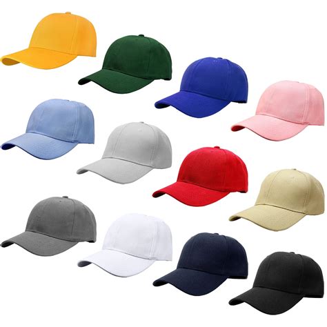 Falari Wholesale 12 Pack Baseball Cap Adjustable Size Plain Blank Solid