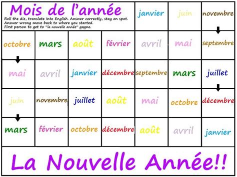 Months Of The Year Game French Teaching Resources