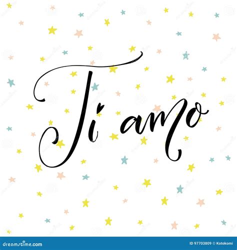 ti amo i love you in italian language stock vector illustration of graphic calligraphy 97703809