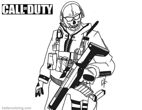Call Of Duty Ghost Mask Pages Coloring Pages
