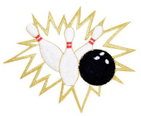 Bowling Ball Pins Crashing Iron On Appliqueembroidered Patch