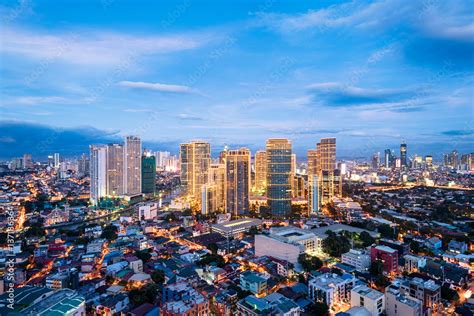 Makati City Skyline At Night Manila Philippines Stock Photo Adobe