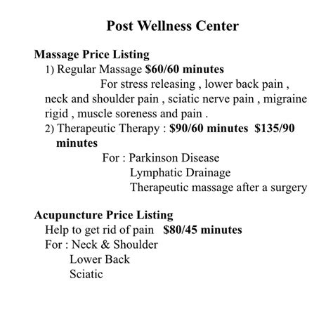 Post Wellness Center Massage Therapist In Westbury