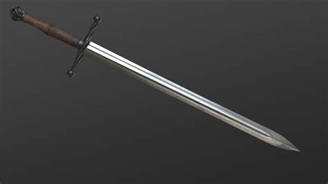 Realistic Medieval Sword Free Vr Ar Low Poly 3d Model Cgtrader