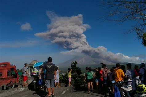 Philippine Volcano Spews Lava Fountains 56000 People Flee The