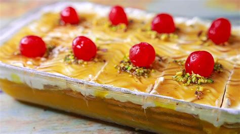 They are delicious for breakfast with scrambled eggs or omelettes. Orange Custard Slice Desserts | No Bake Biscuit Cake Recipe | Yummy Eggless Desserts - Love To ...