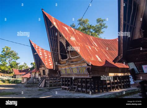 Traditionelles Batak Haus In Lake Toba Sumatra Indonesien