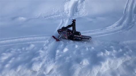 Rc Snowmobile Long Track In Deep Snow Hill Youtube
