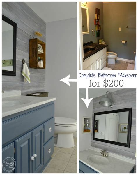 Bathroom With Shiplap Rustic Bathroom Makeover Budget Bathroom