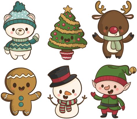 Cartoon Characters Christmas Wall Sticker Tenstickers