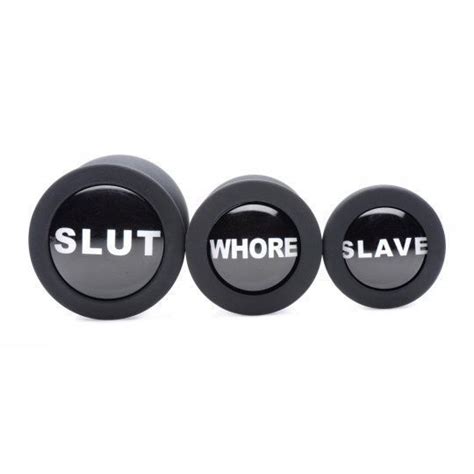 Dirty Words Anal Plug Set Slave Whore Slut Butt Ass Play Silicone Small