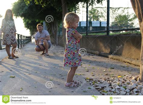 Girl Run Away From Parents Stock Image Image Of Problem 107580211